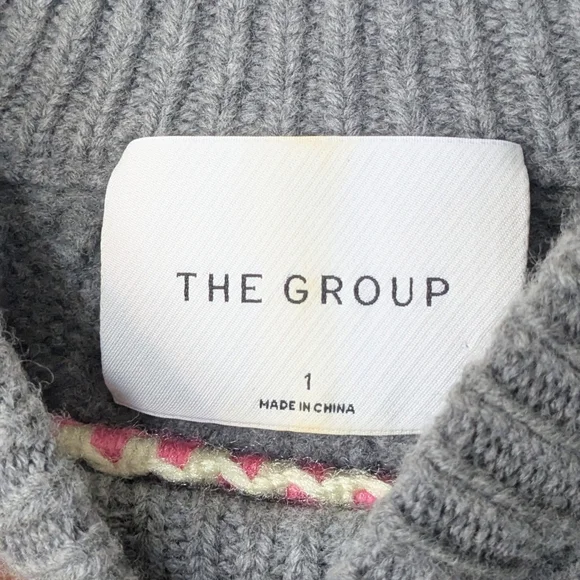 Aritzia The Group by Babaton Cable Knit Crewneck Sweater - Gray - Size 1 Great - Picture 3 of 5